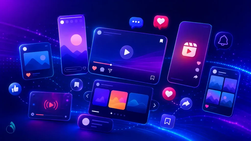 Diversifying social media content through videos, posts, and stories
